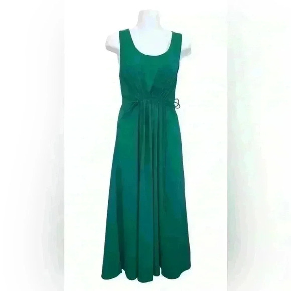 Athleta Dresses & Skirts - Athleta Summer Dress Womens Green Maxi Echo Drawstring Pocket Sleeveless NWOT SM